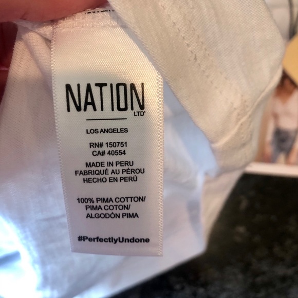 Nation for Anthropologie White Puff Sleeve Shirt - Picture 7 of 8